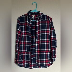 H&M Women’s Plaid Red, White, and Blue Button Up Size 2
